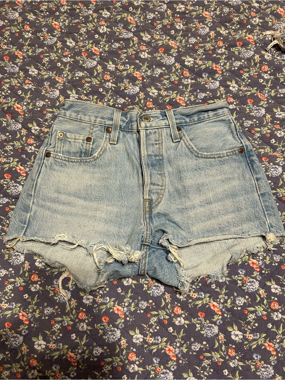 LEVI 501 Light Wash Denim Cutoff Shorts